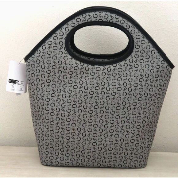 Guess RCS9478081 Black Multi Monogram Suma Travel Insulated Cutout Lunch Tote - Picture 2 of 10